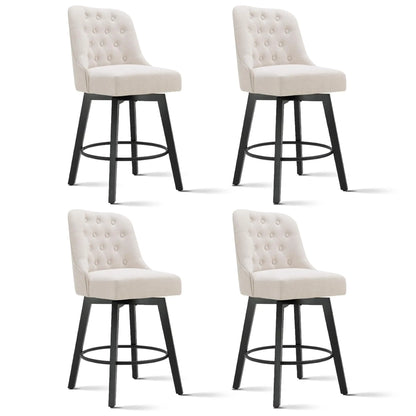 Gray Tufted Swivel Bar Stools Set Of 4