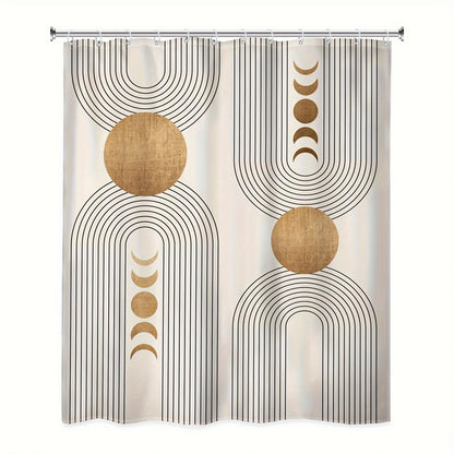 Mid Century Boho Shower Curtain