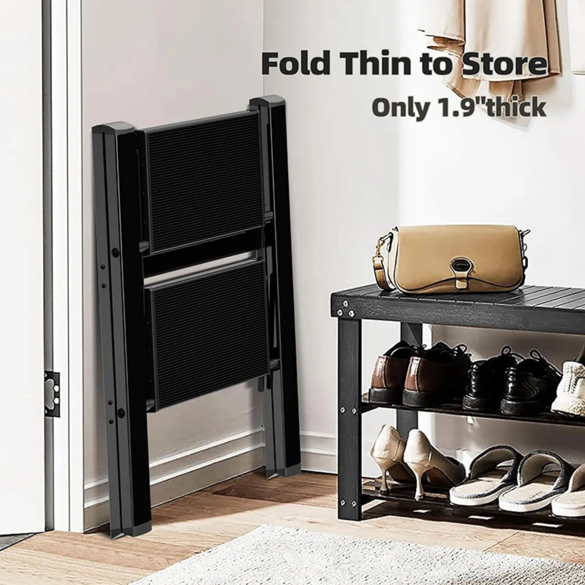 Folding Step Stool with Extra Wide Treads