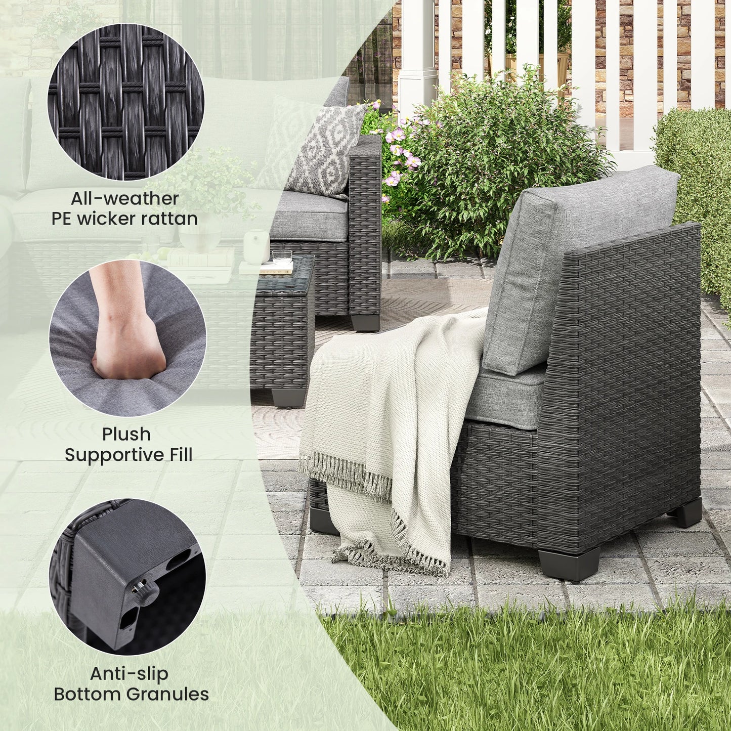 Outdoor Furniture with Ottoman