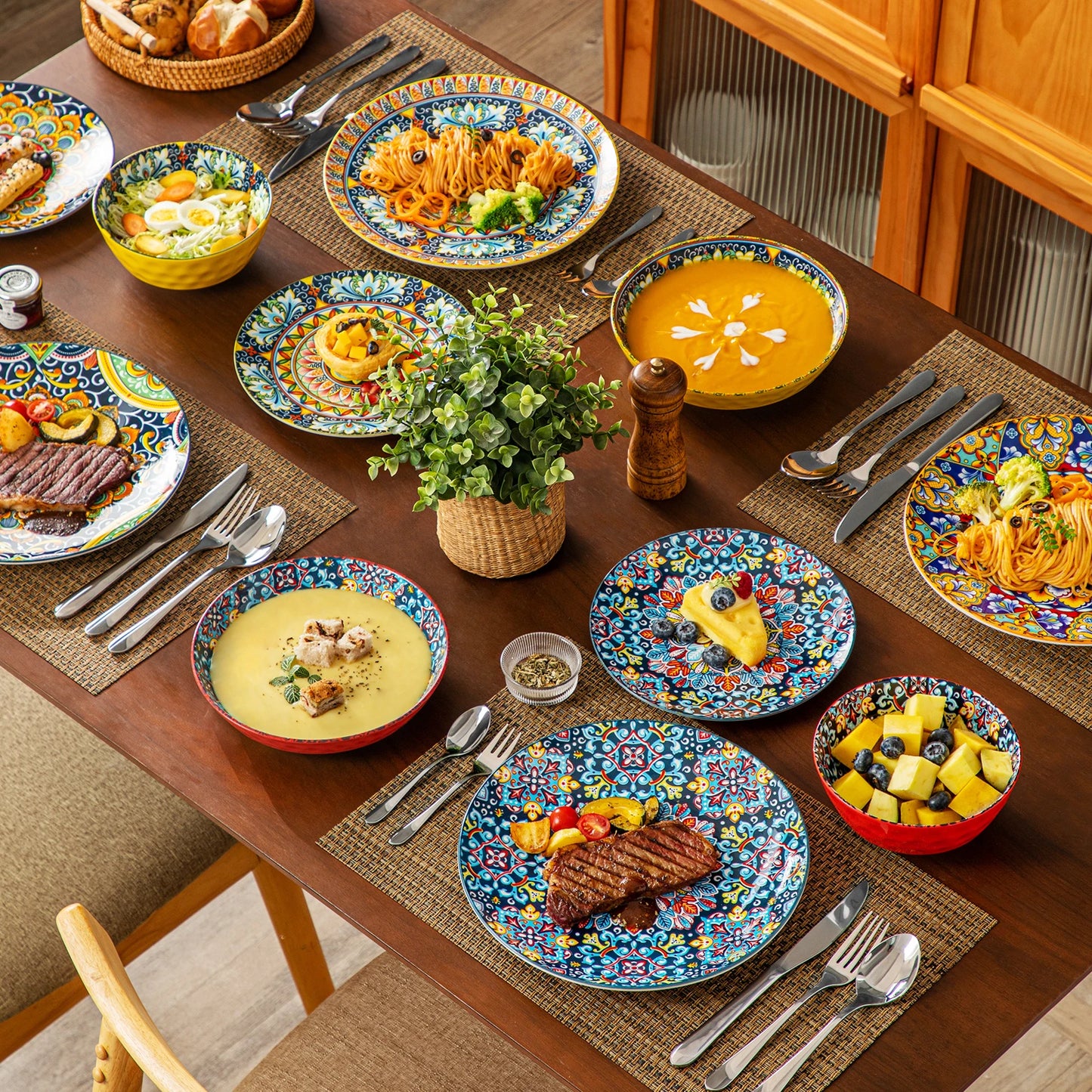 Bohemian Style Dinnerware for 6