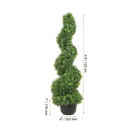 1/2pcs Artificial Boxwood Tower Topiary Spiral