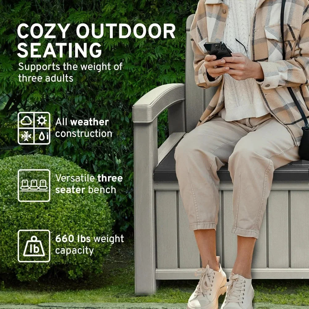 3 Seat Outdoor Storage Bench