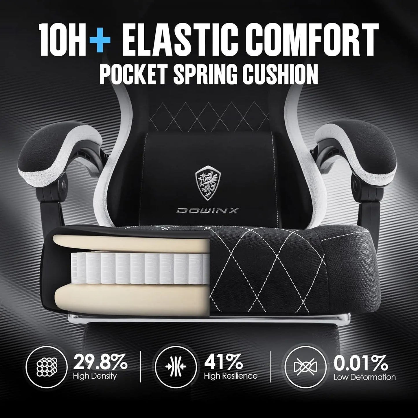 Fabric Gaming Chair with Footrest
