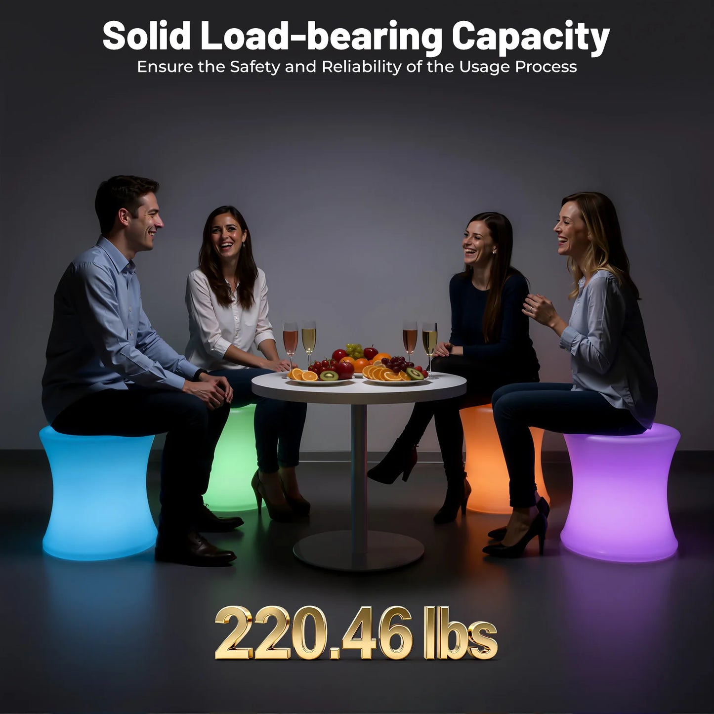 16" LED Color Light Up Bar Stool