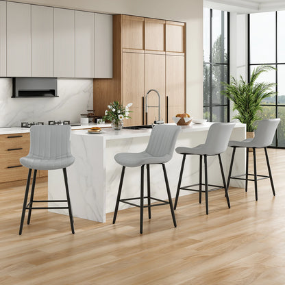 Faux Leather Counter Stools Set of 2