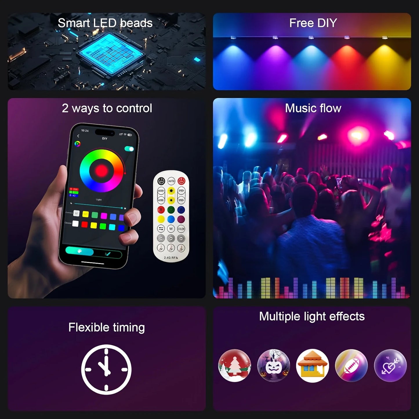 200FT Smart RGBIC LED Eave Lights