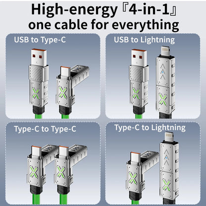 4-in-1 Super Fast Charging Data Cable for Iphone and Samsung