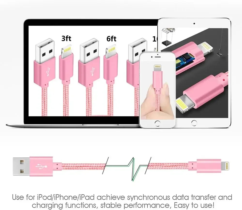 4 PCS Charging Cable Compatible For iphone