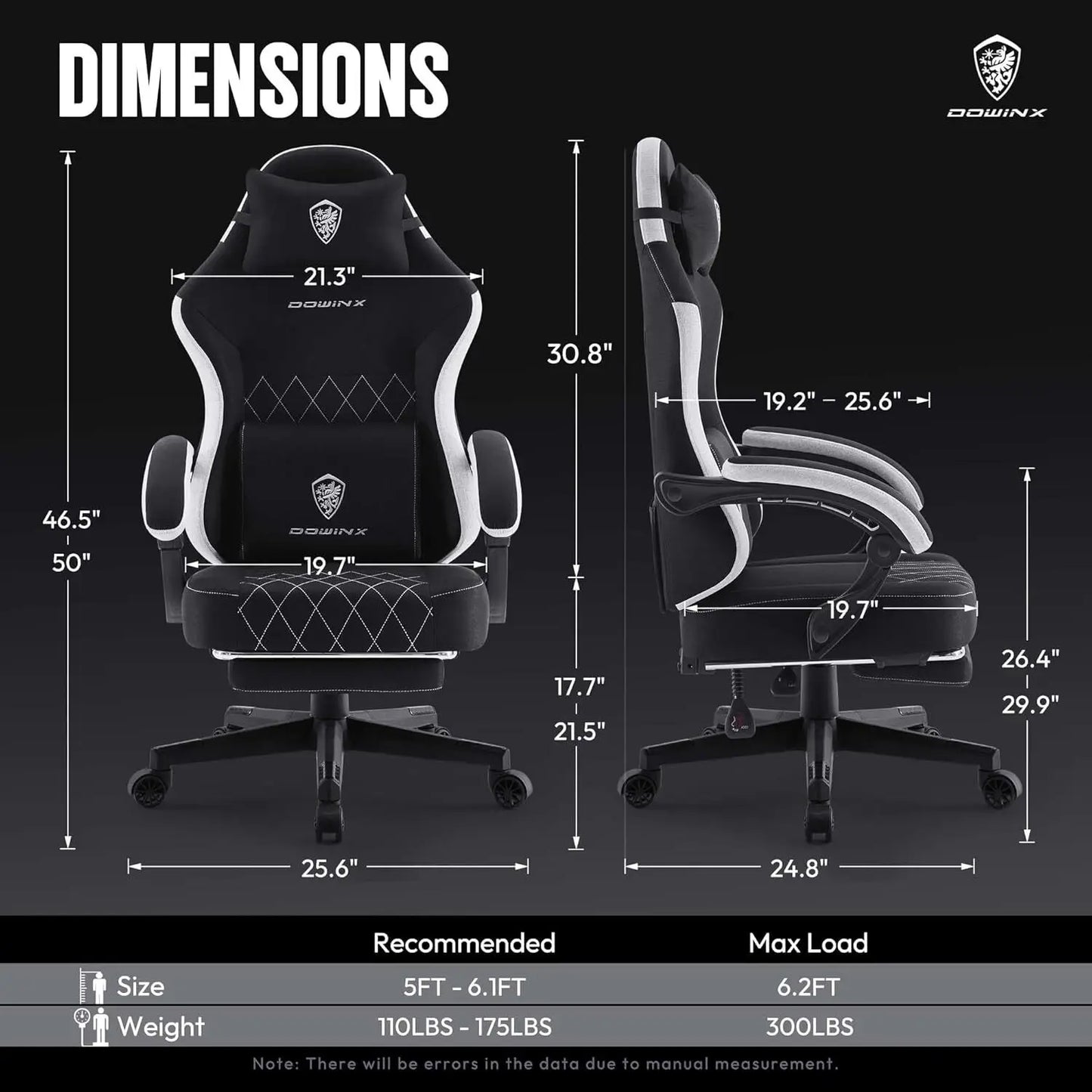 Fabric Gaming Chair with Footrest