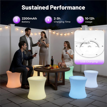 16" LED Color Light Up Bar Stool