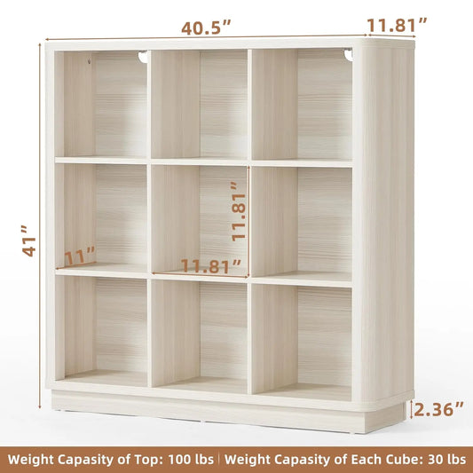 9 Cube Storage Book Shelf with Curved Edge