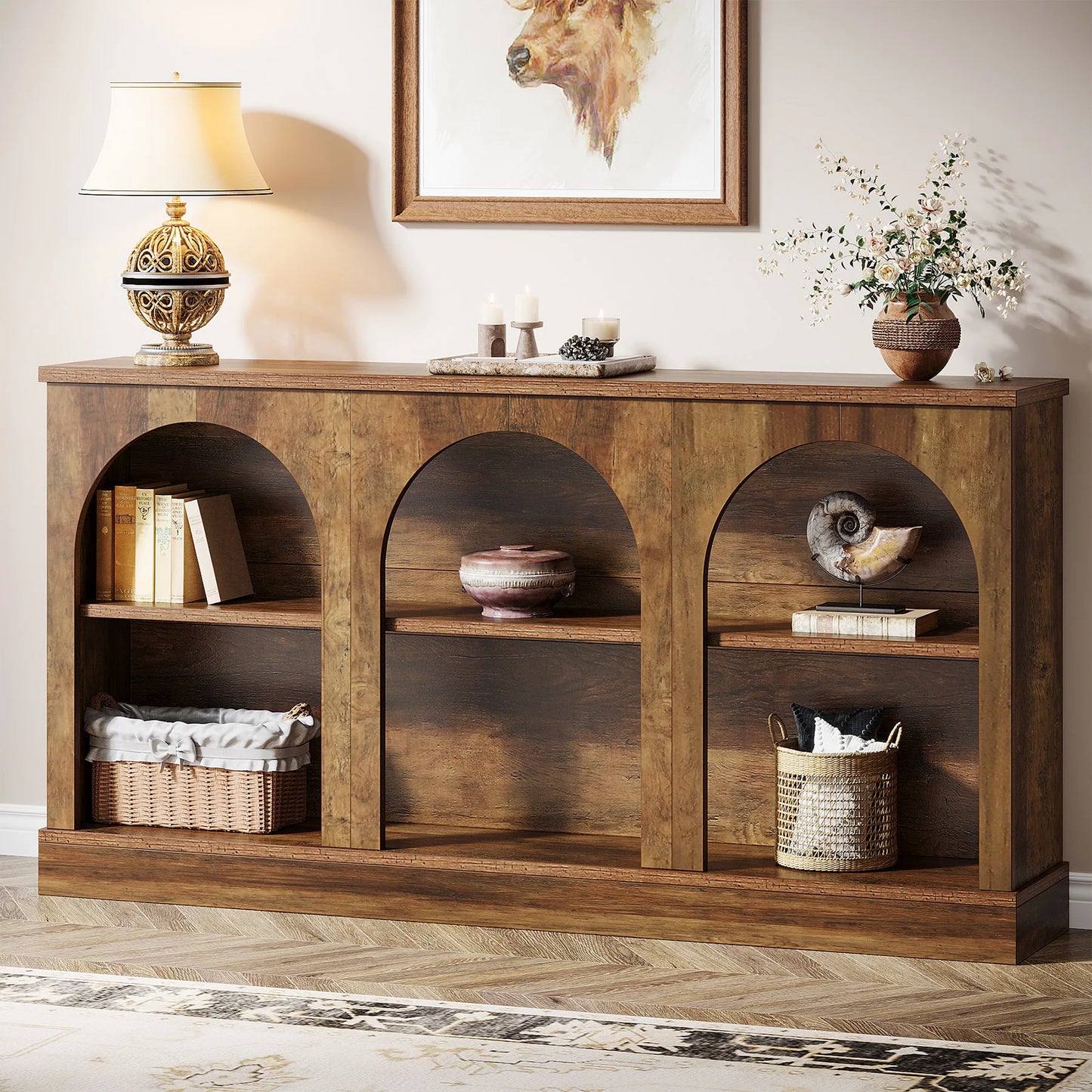 Entryway Table with 3 Tier Storage