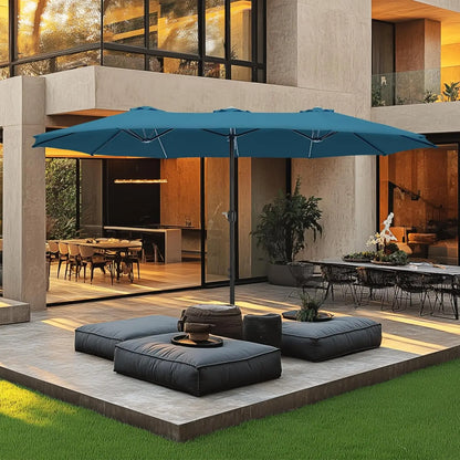 15ft Double Sided Patio Umbrella with Base