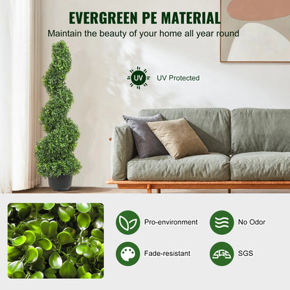 1/2pcs Artificial Boxwood Tower Topiary Spiral