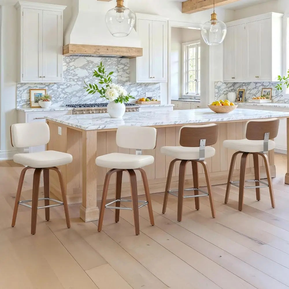 Set of 3 Upholstered Barstools