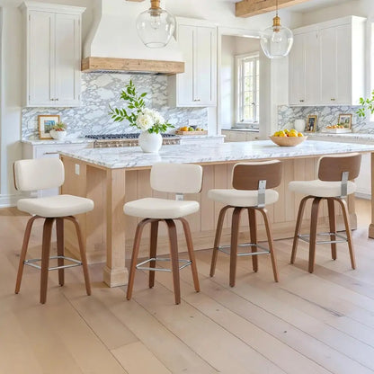 Set of 3 Upholstered Barstools