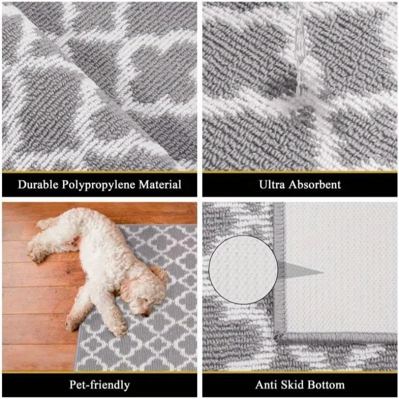 Non-Slip Moroccan Trellis Runner Rug