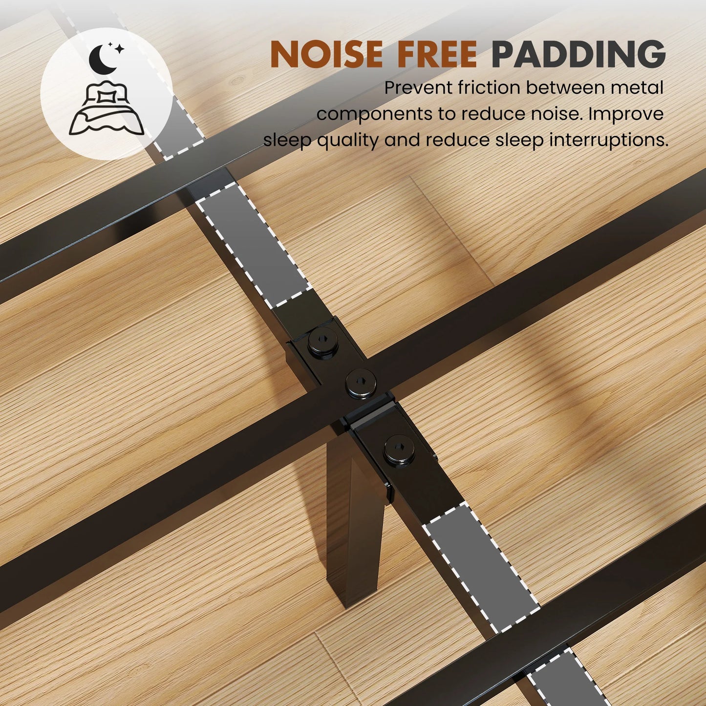 Heavy Duty Metal Bed Frame with Headboard