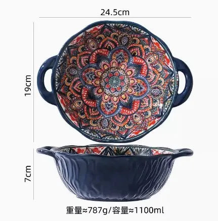 New Bohemian Style Ceramic Household Dishes Set