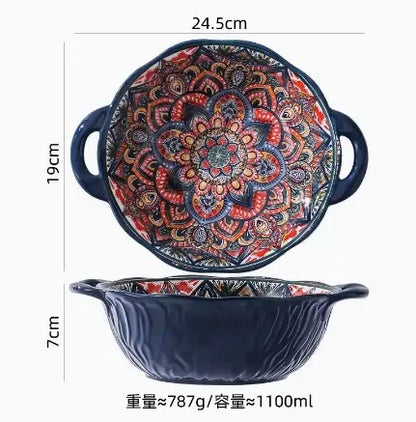 New Bohemian Style Ceramic Household Dishes Set