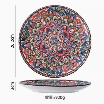 New Bohemian Style Ceramic Household Dishes Set