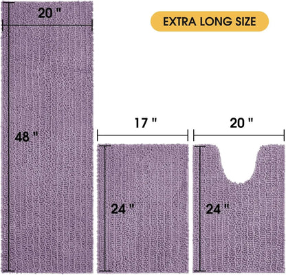 Lavender 3-Piece Ultra Soft Thick Absorbent Mats