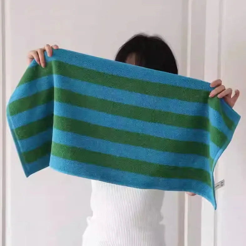 Fashion Striped Cotton Bath and Face Towel