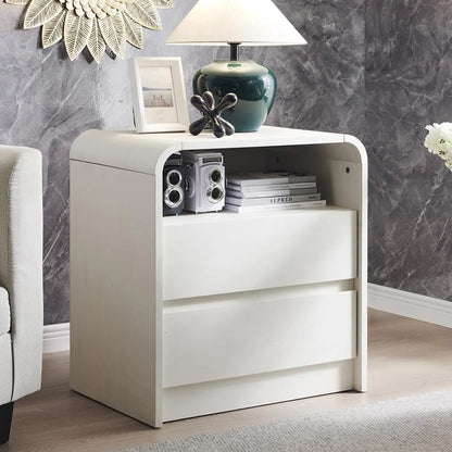 Tall Modern Nightstand with Charging Station