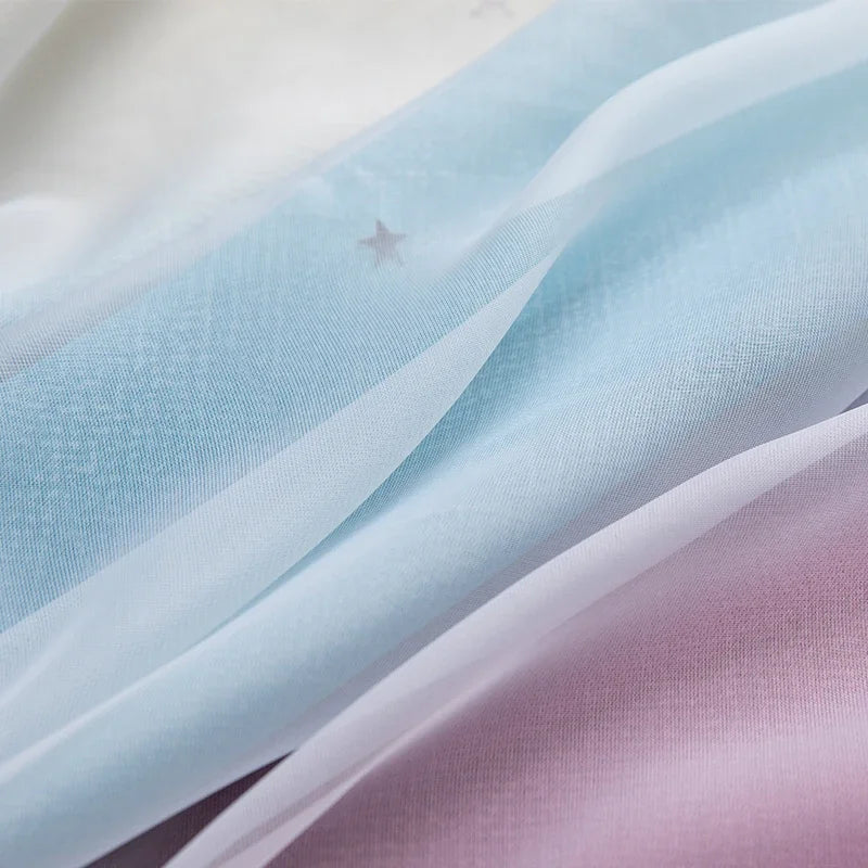Rainbow Hollow-Out Star Blackout Curtains