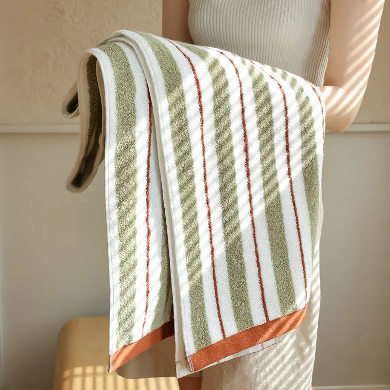 Fashion Striped Cotton Bath and Face Towel
