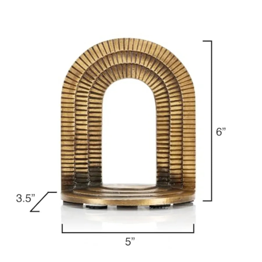 Cast Iron Brick Arch Bookends Set