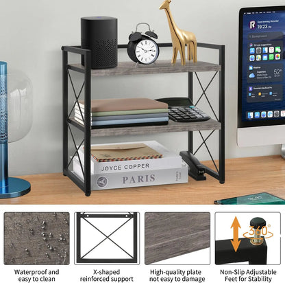 2-Tier Wood Desktop Shelf Organizer
