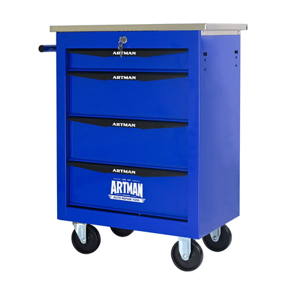 4-drawer wheeled toolbox trolley