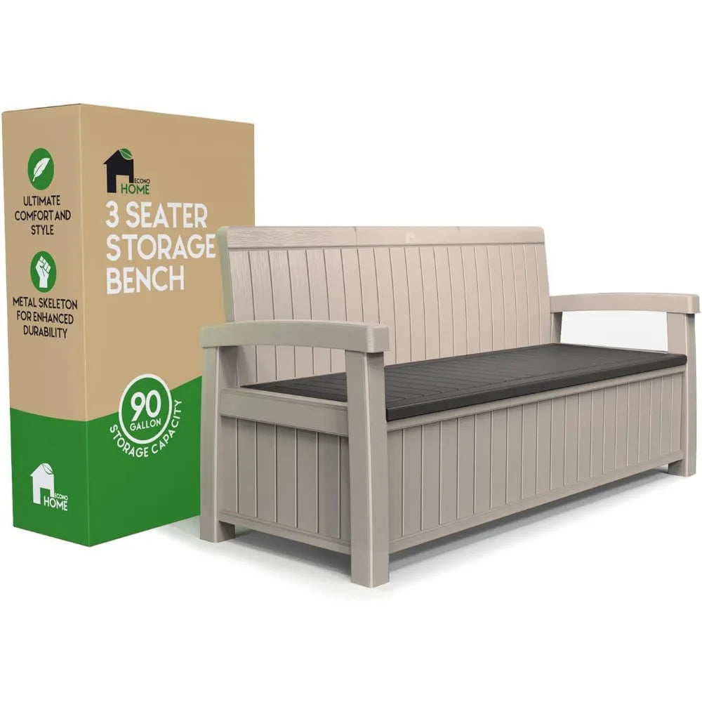 3 Seat Outdoor Storage Bench