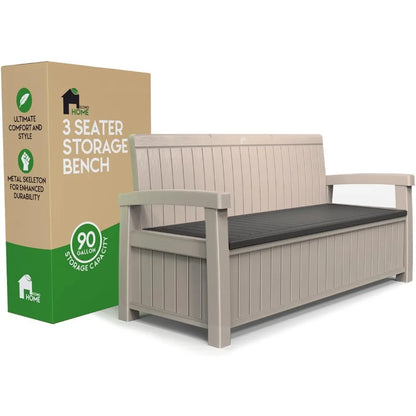 3 Seat Outdoor Storage Bench