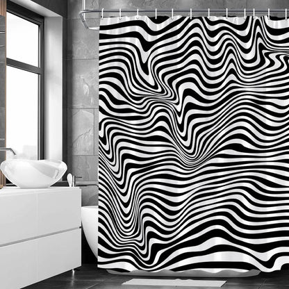 Black White Zebra Skin Printing Shower Curtain