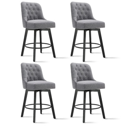 Gray Tufted Swivel Bar Stools Set Of 4