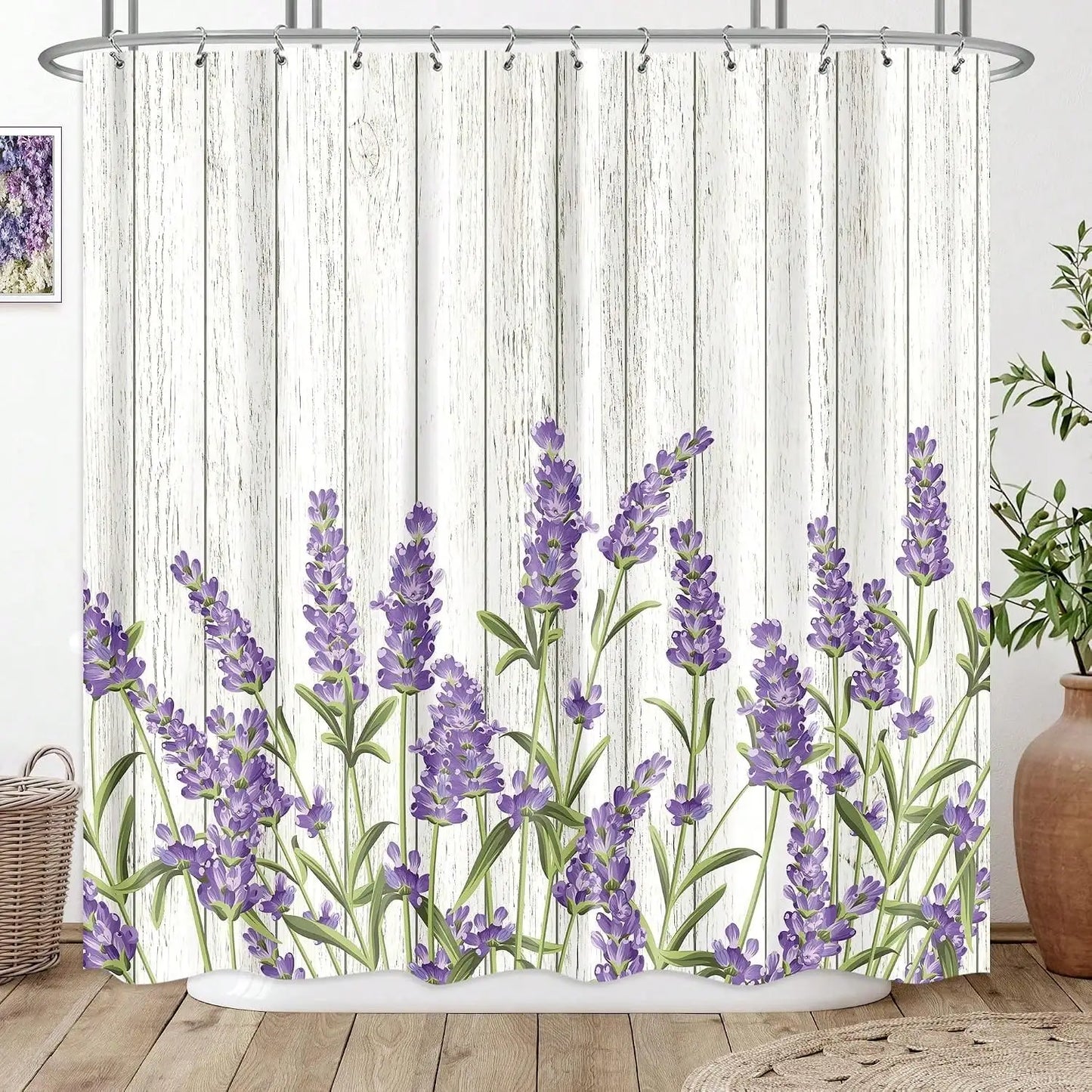 Wildflower Shower Curtain with Hooks