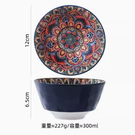 New Bohemian Style Ceramic Household Dishes Set