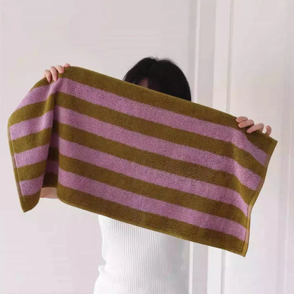 Fashion Striped Cotton Bath and Face Towel