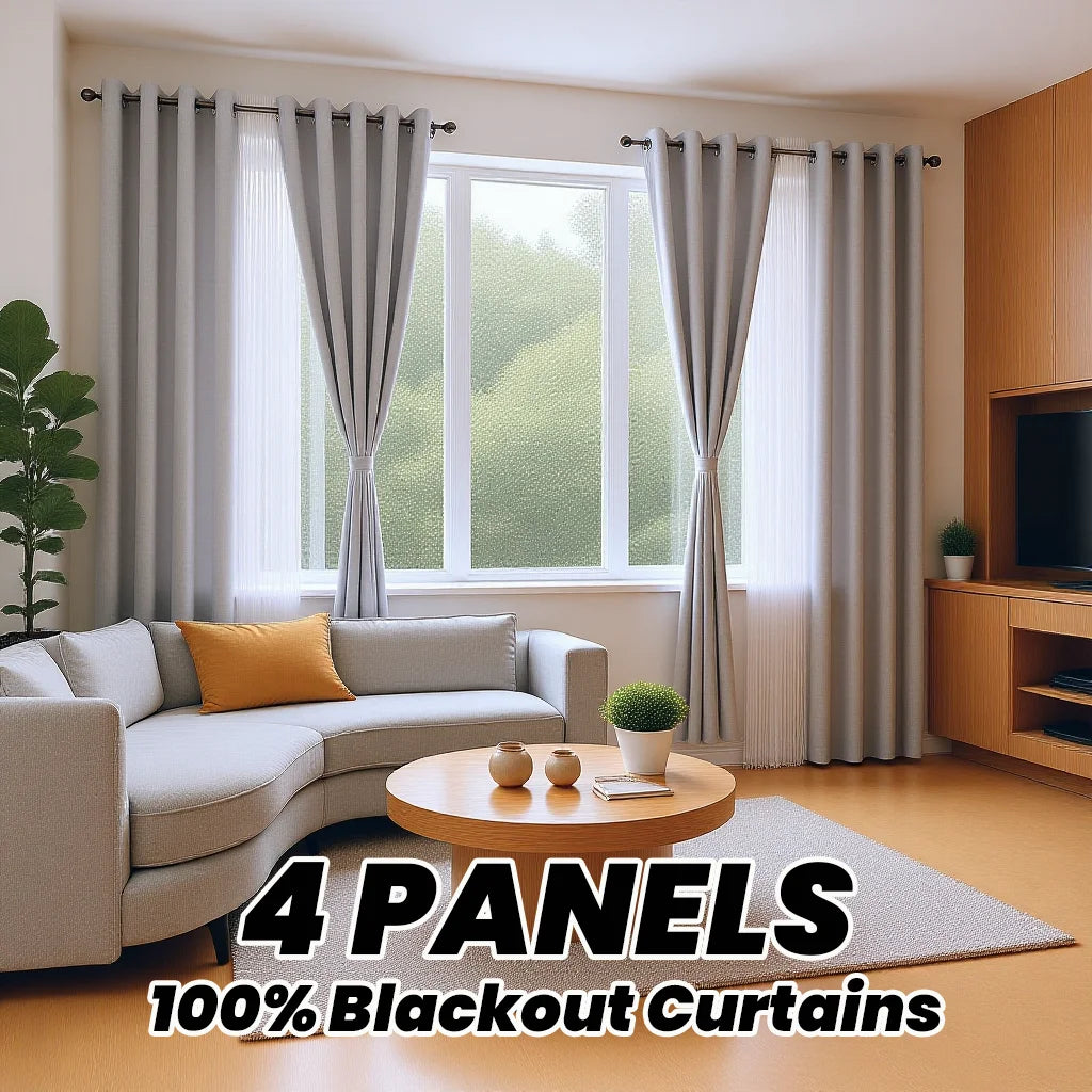 4 Panels 100% Blackout Curtains