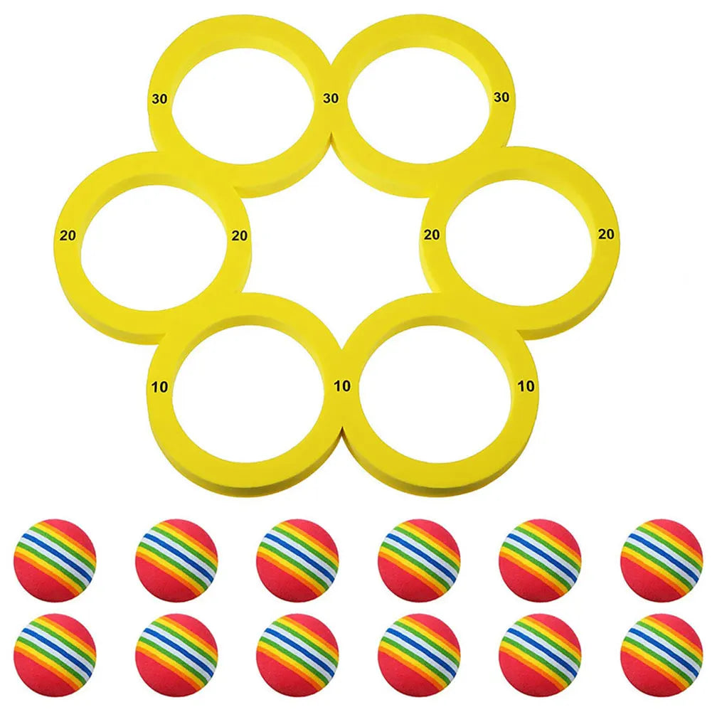 Pool Toy Game Set with 12 Rainbow Ball