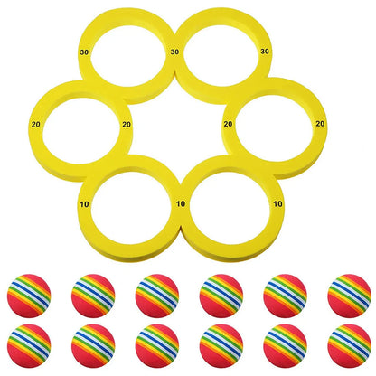 Pool Toy Game Set with 12 Rainbow Ball