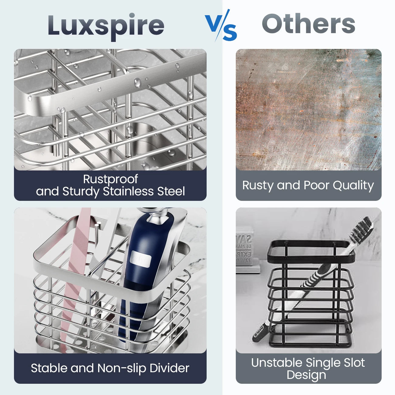 Stainless Steel Wall Mounted  Toothbrush  Holder