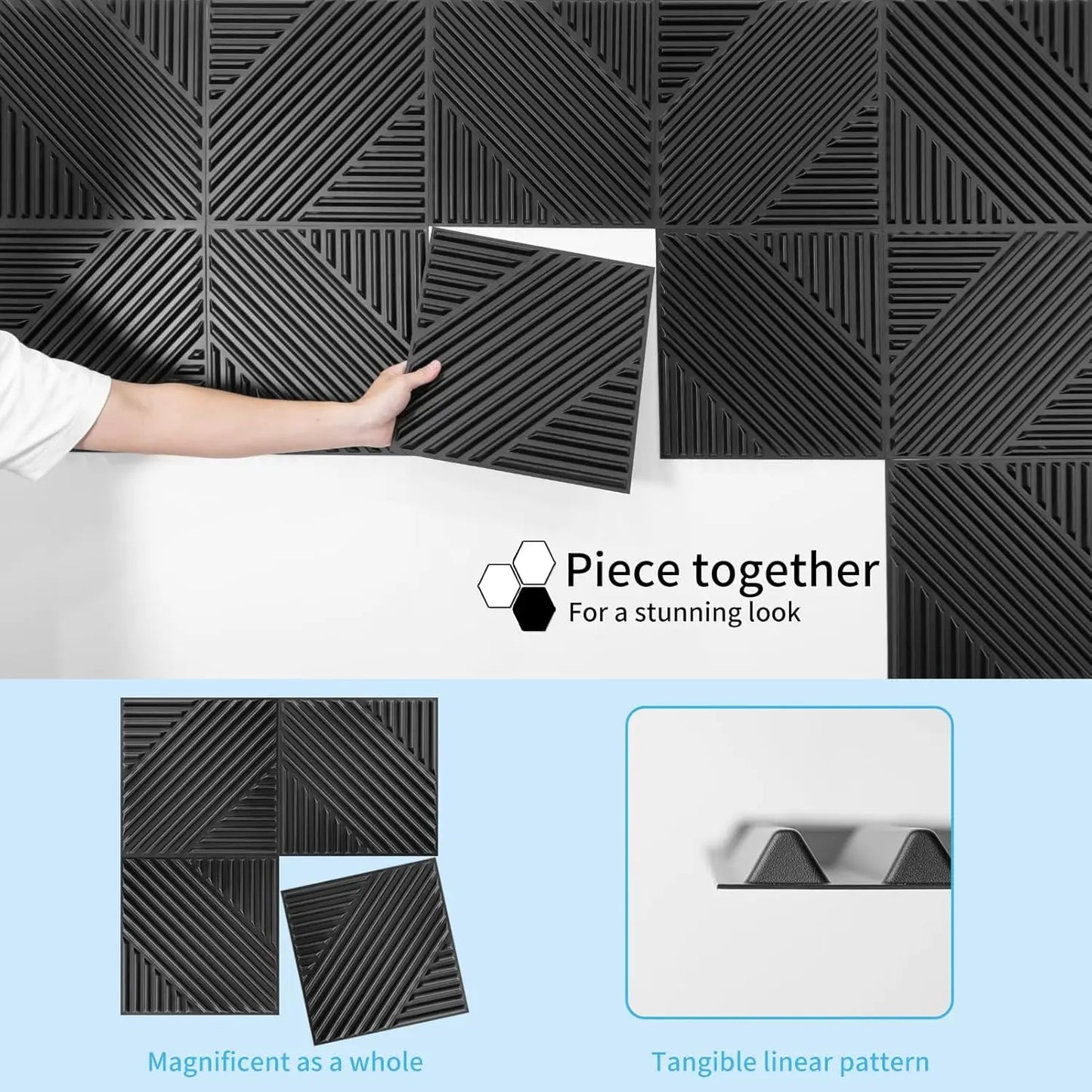 33-Pack Textured Accent Wall Paneling