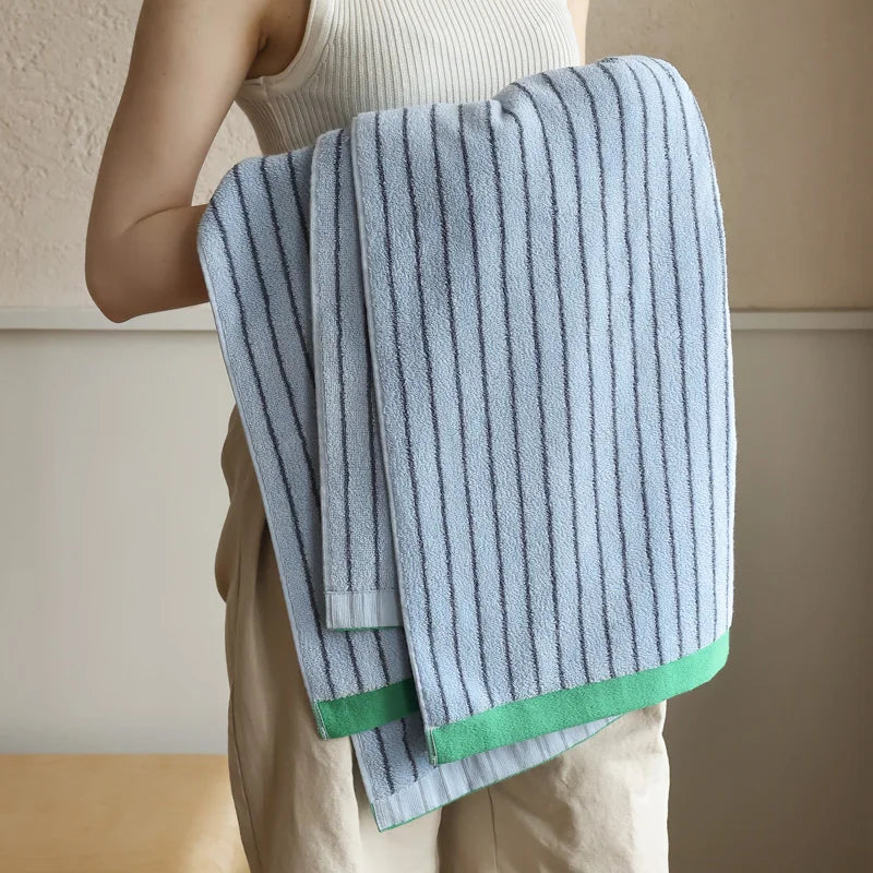 Fashion Striped Cotton Bath and Face Towel