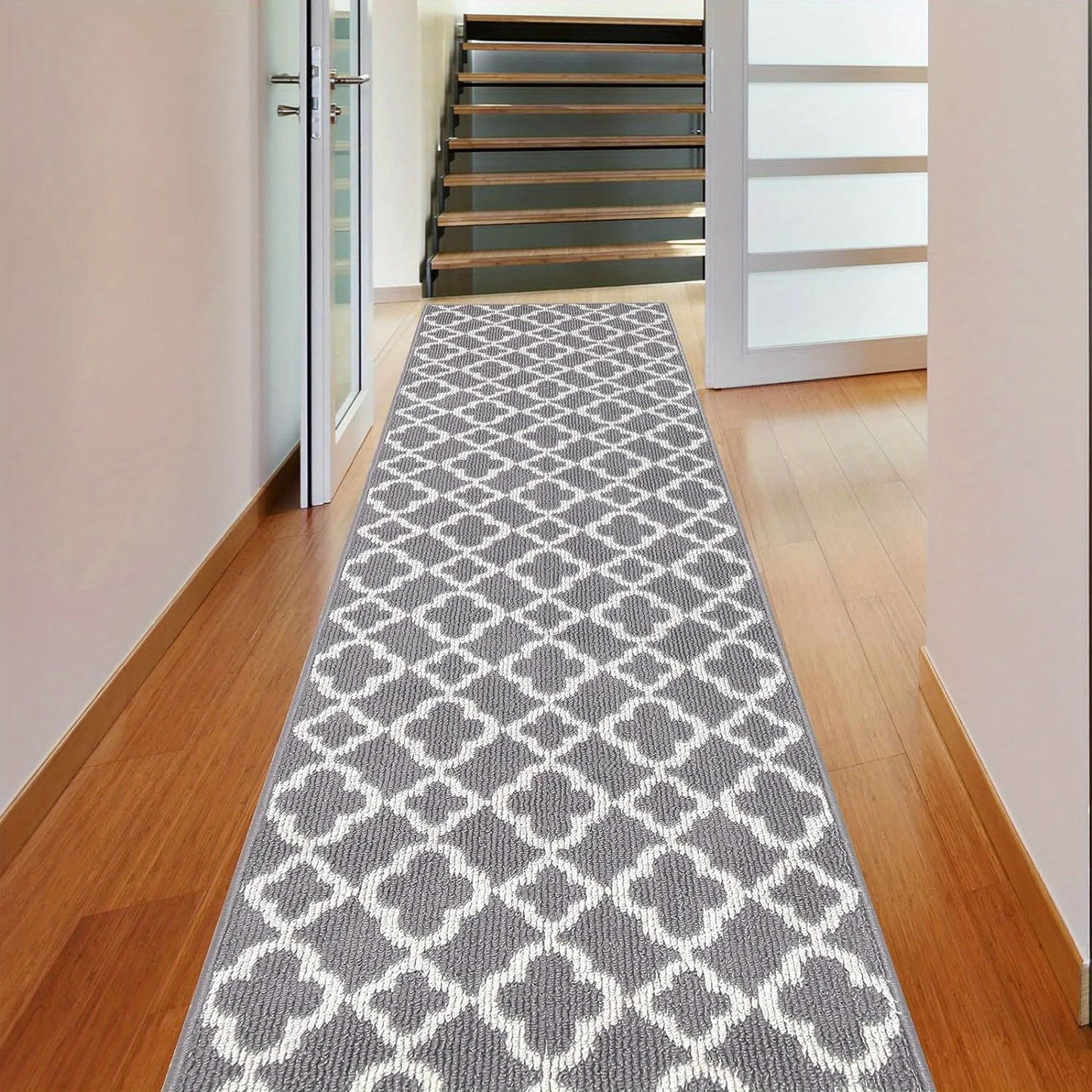Non-Slip Moroccan Trellis Runner Rug