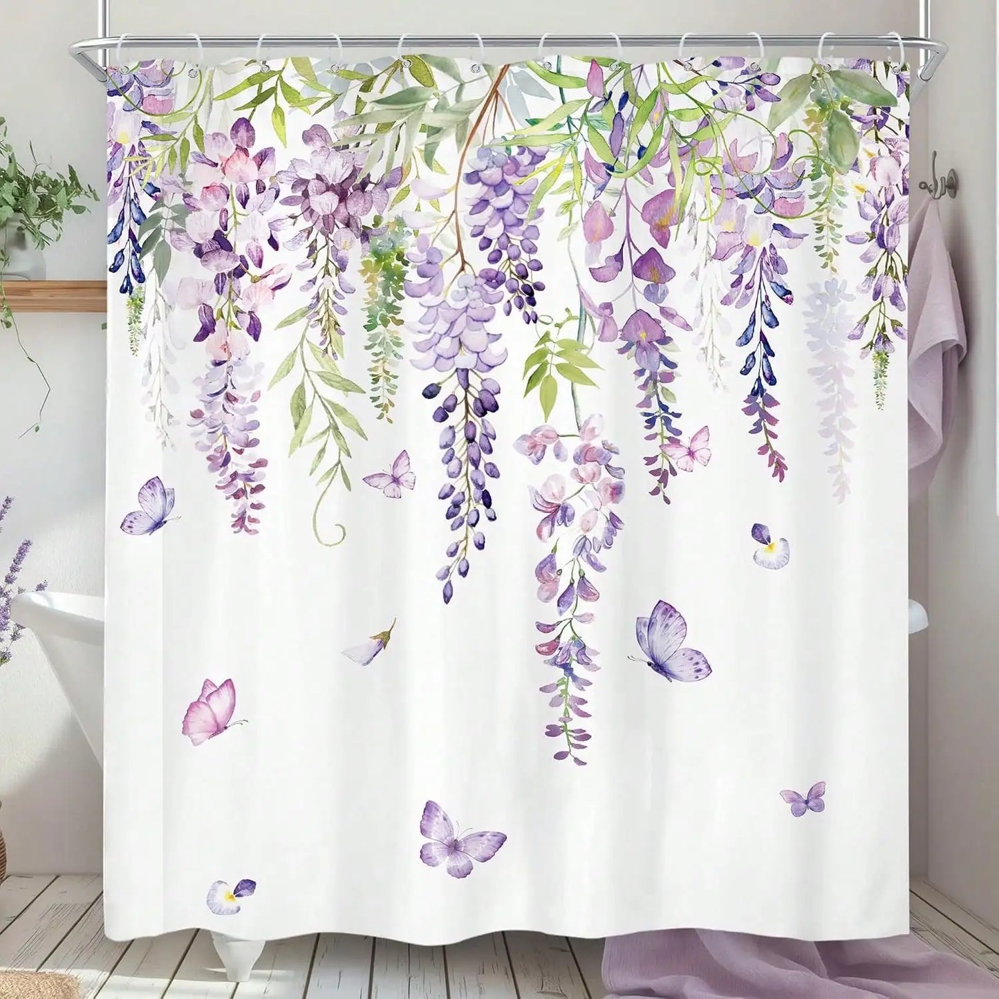 Wildflower Shower Curtain with Hooks