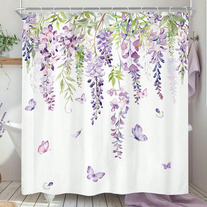 Wildflower Shower Curtain with Hooks